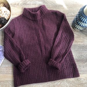 100% Cashmere Halogen Stitched Mock Neck Sweater